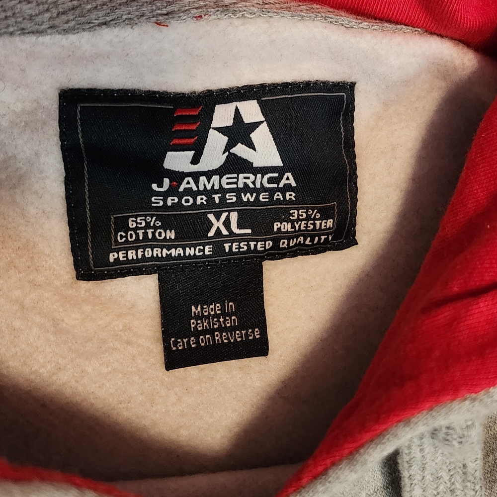 Vintage  J. America Gray and Red Ohio State Hoodie - Picture 3 of 4
